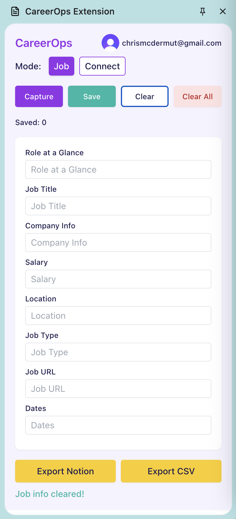 CareerOps Extension Screenshot